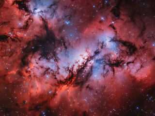 the awe-inspiring beauty of space and galaxies, with vibrant nebulae, stars, and cosmic dust generative ai 