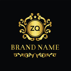 Fototapeta na wymiar Letter ZQ handwritten unique logo design for your business