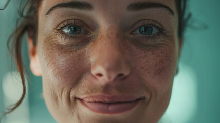 Intimate close-up of a woman with tears of joy, expressing palpable emotion and vulnerability.