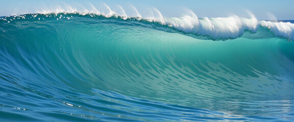 Fototapeta na wymiar Transparent Ocean Wave Copy Space
