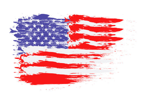 Vector image of American flag. USA grunge flag. Vector illustration of the USA flag.