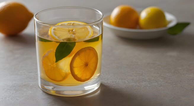 lemon juice in a glass, ai generated