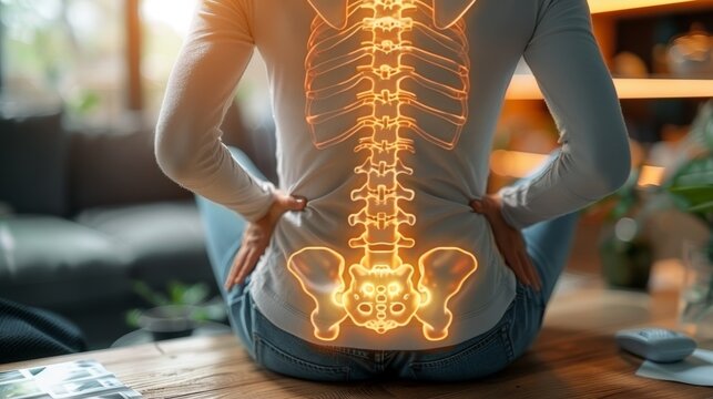 Herniated Spine Illustration with Copy Space Generative AI