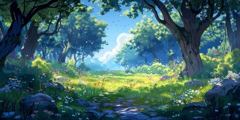 Cartoon forest background