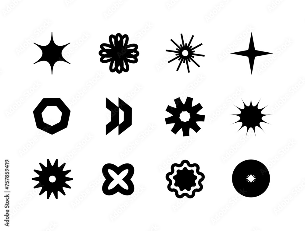 Poster abstract vector shapes elements collection