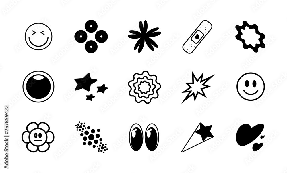 Poster abstract vector shapes elements collection