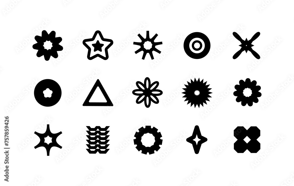 Poster abstract vector shapes elements collection