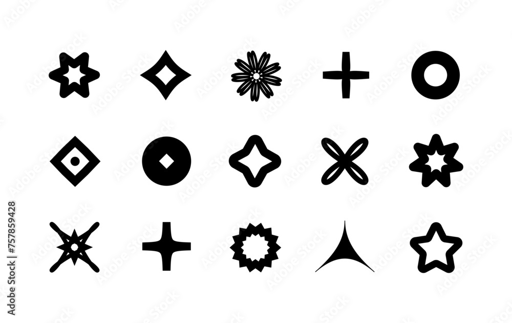 Poster abstract vector shapes elements collection
