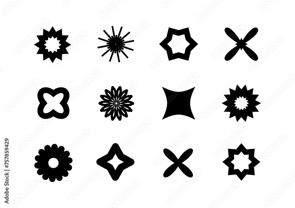 Poster abstract vector shapes elements collection