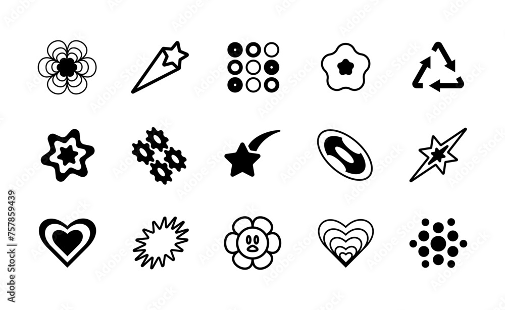Poster abstract vector shapes elements collection