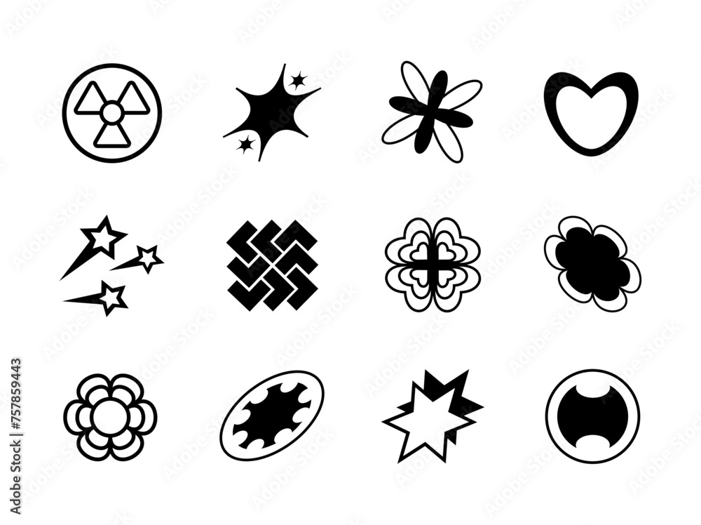 Poster abstract vector shapes elements collection
