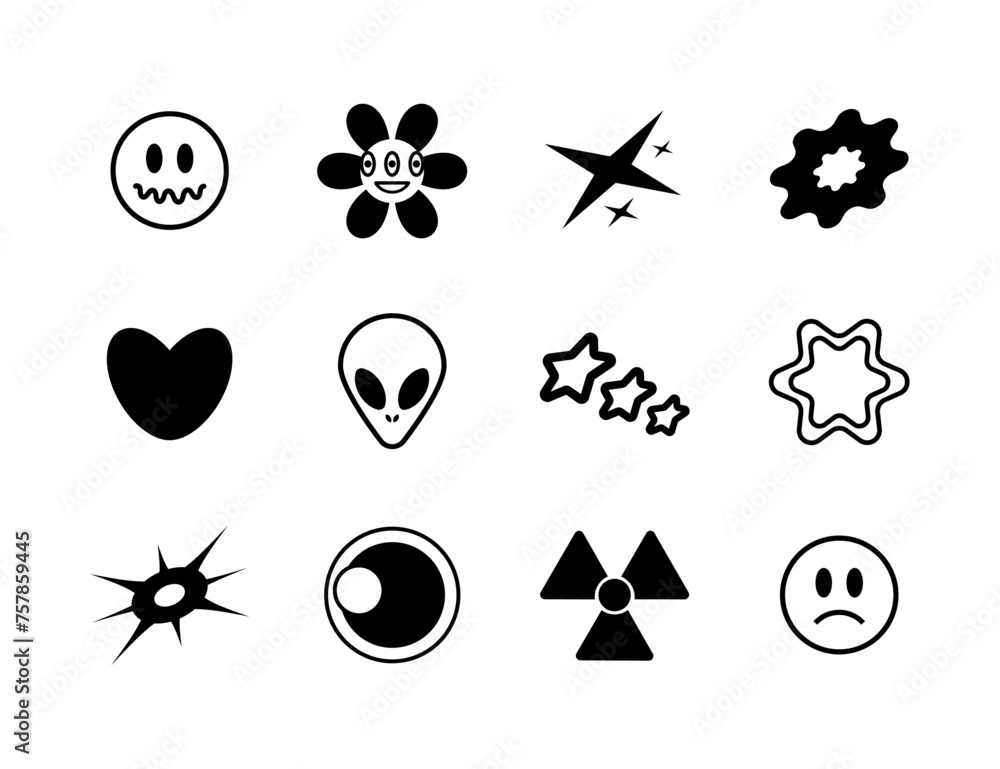 Poster abstract vector shapes elements collection