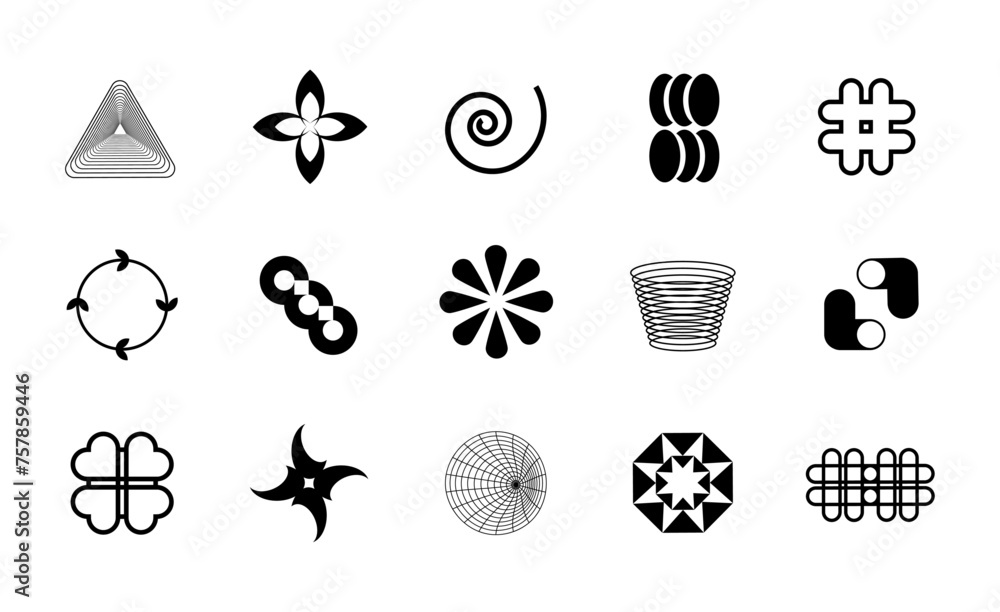 Poster abstract vector shapes elements collection