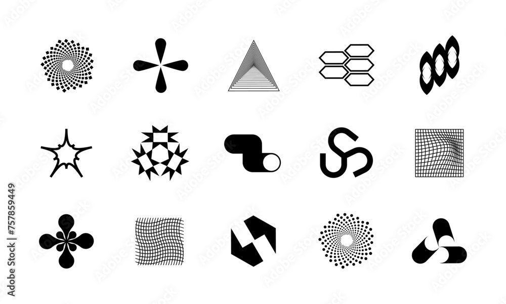 Poster abstract vector shapes elements collection