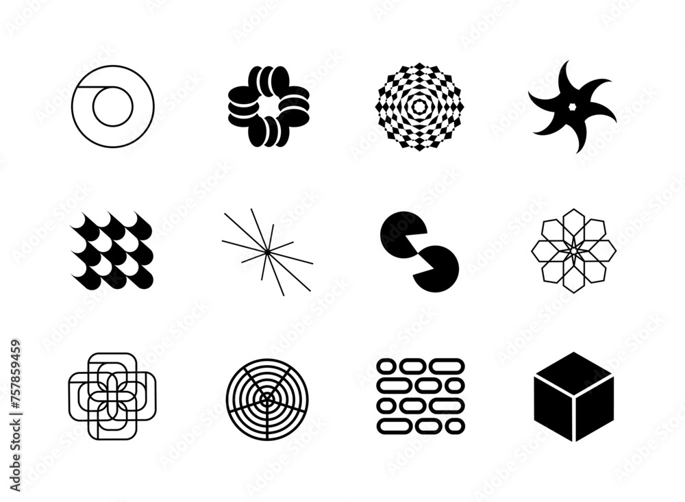Poster abstract vector shapes elements collection