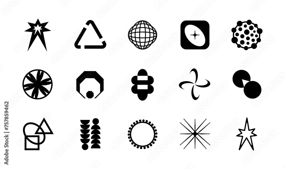 Poster abstract vector shapes elements collection
