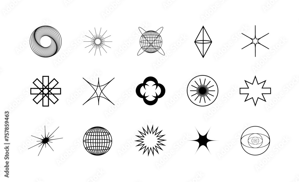 Poster abstract vector shapes elements collection