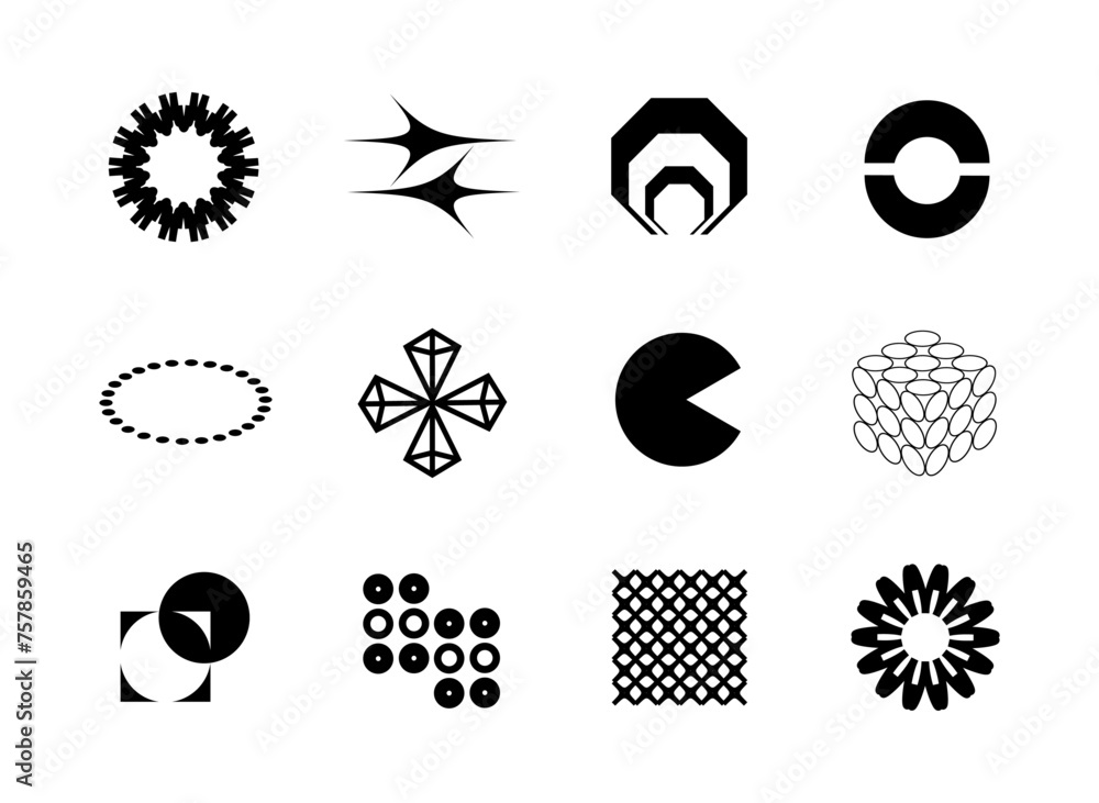 Poster abstract vector shapes elements collection