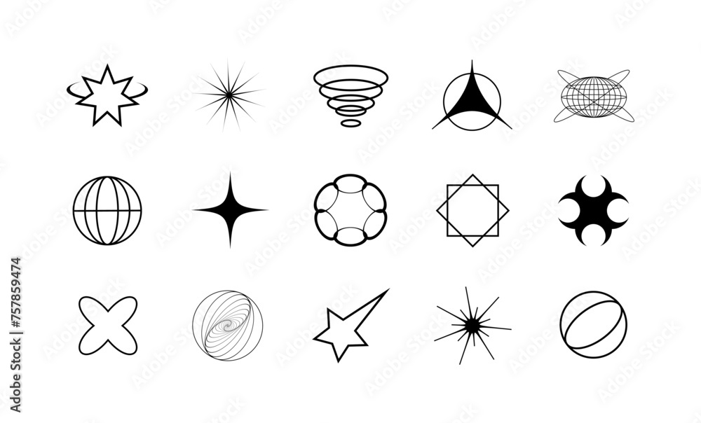 Poster abstract vector shapes elements collection