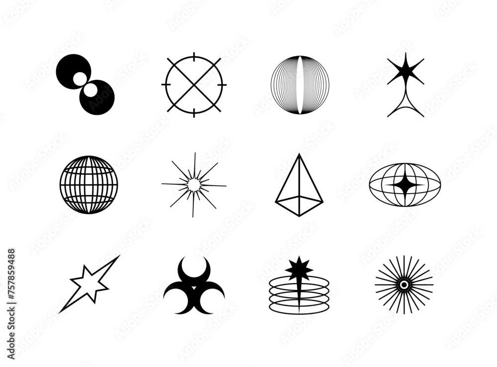 Poster abstract vector shapes elements collection