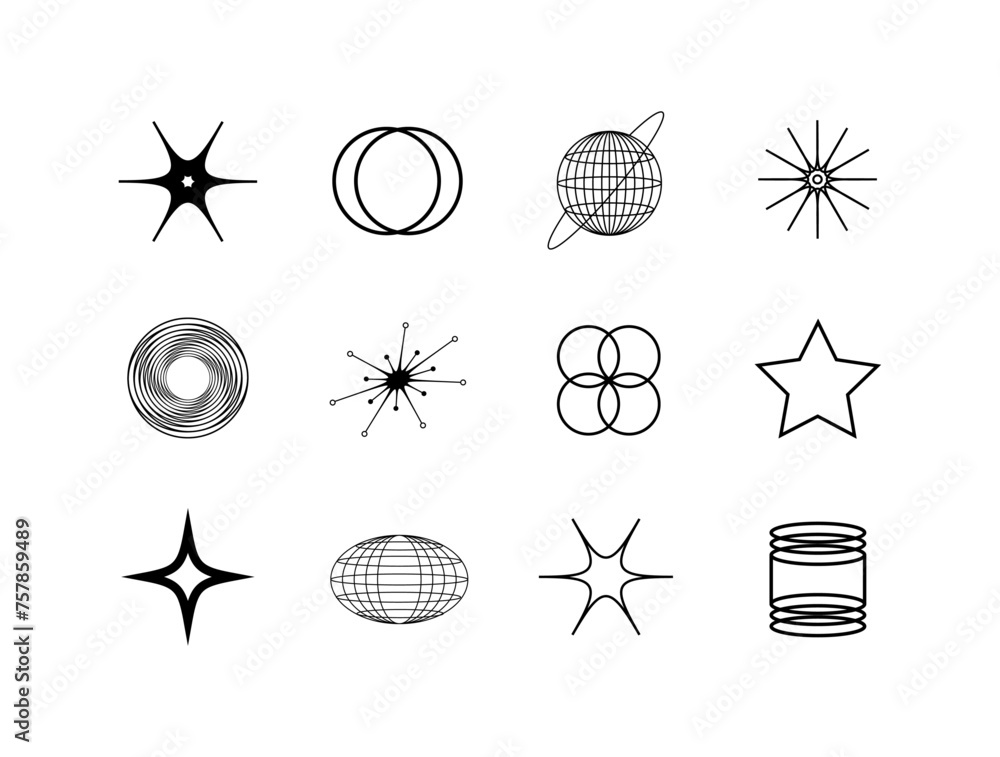 Poster abstract vector shapes elements collection