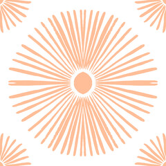 Peachy Sunburst Delight Seamless pattern