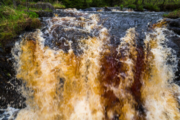 View of Ahvenkoski waterfall in Karelia - 757860053
