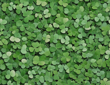 Lucky clover leaves with four leaf