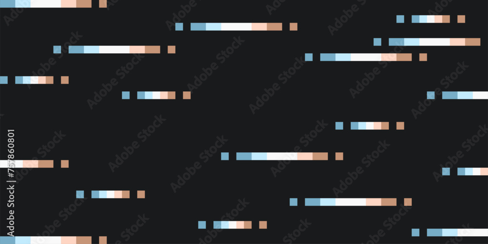 Poster chromatic pixel art lo-res speed lines in horizontal on black background