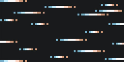 Chromatic Pixel Art Lo-res Speed Lines in Horizontal on black background