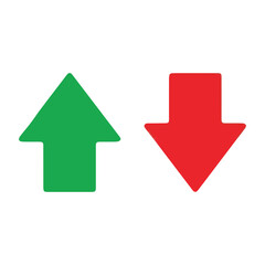 Up and down arrows, upload and download icons, green up arrow, red down arrow, transparent png icons - obrazy, fototapety, plakaty