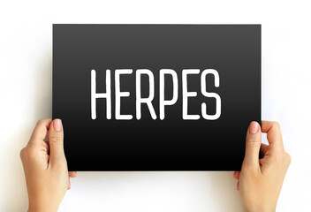 Herpes text quote on card, health concept background