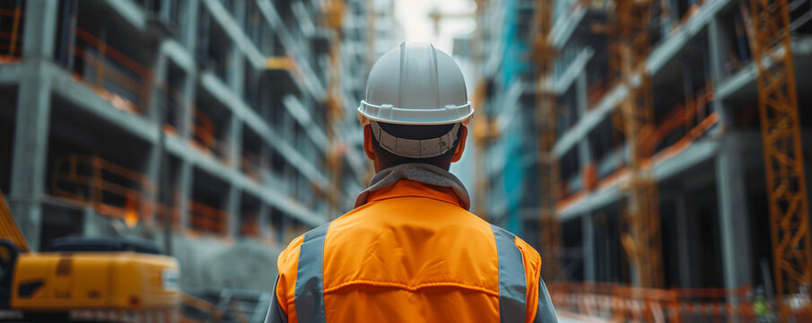 A civil engineer at construction site