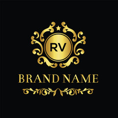 Letter RV unique logo design for brand awareness