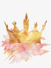 Fototapeta premium Golden Royal Crowns: King and Queen Generative AI