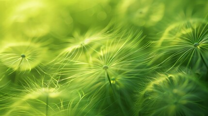 A close up of a bunch of dandelions in the grass, AI