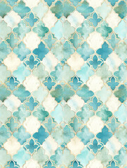 Watercolor Vintage Tile Seamless Pattern - 757862801