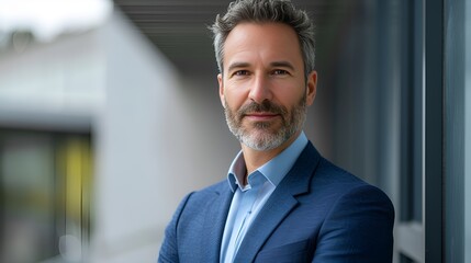 Fototapeta premium Australian Businessman in Plain Background, Portrait, Australian, businessman, plain background