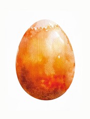 Fototapeta premium Hand-Painted Easter Egg with Orange Watercolor Design Generative AI