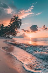 Fototapeta na wymiar Tropical Beach Sunset Paradise
