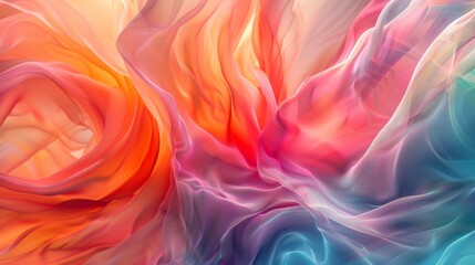 Obraz premium A close up of a colorful abstract painting with swirls and waves, AI