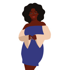Afro black woman in elegant art style vector