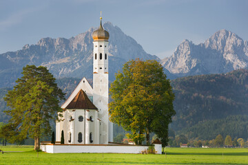 Kirche St. Coloman, Füssen, Allgäu, Oberbayern, Bayern, Deutschland