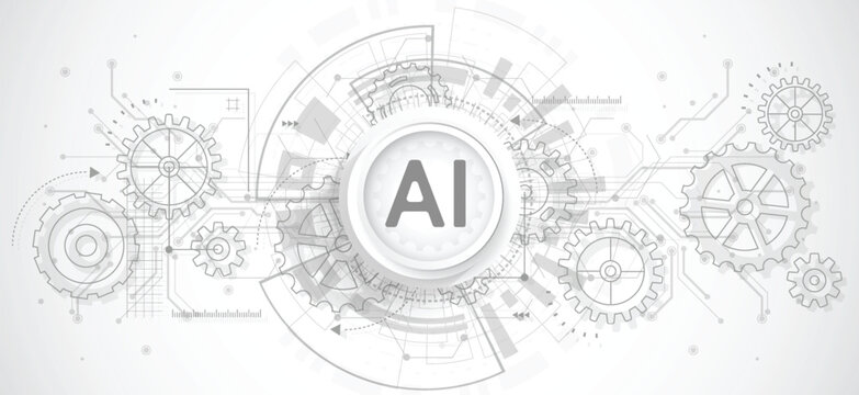 Artificial intelligence chipset on circuit board in futuristic concept technology artwork for web, banner, card, cover. Vector illustration