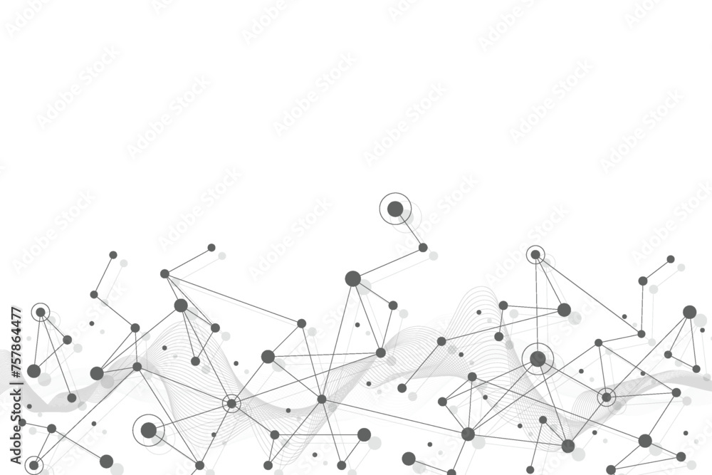 Poster abstract technology dot and line connection digital global business concept design background. socia