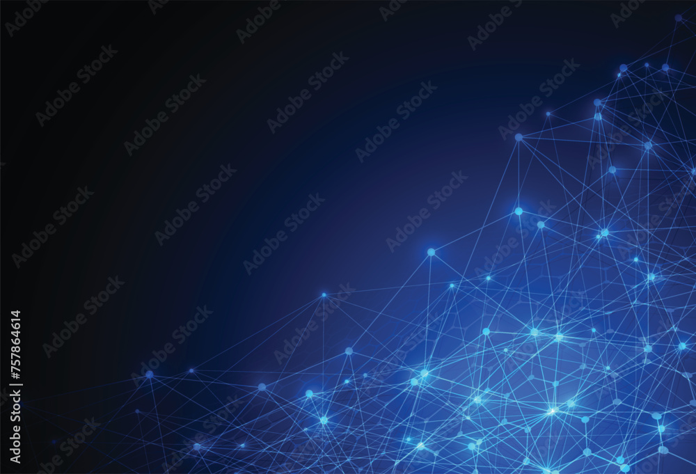 Aufkleber abstract concept of network technology. lines and dots connection background. geometric design. vect