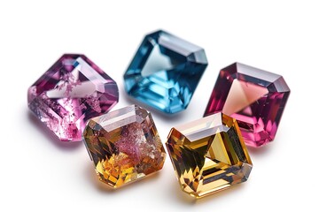 Gemstone on black shine color, Collection of many different natural gemstones amethyst, lapis lazuli, rose quartz, citrine, ruby, amazonite, moonstone, labradorite, chalcedony, blue topaz