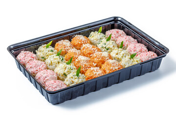 Light set of Japanese sushi rolls for bachelorette party 1