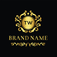 Fototapeta na wymiar Letter TW initial logo or monogram design