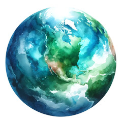 Earth in watercolor texture style, Environment, Planet , World watercolor texture, Earth day illustration
